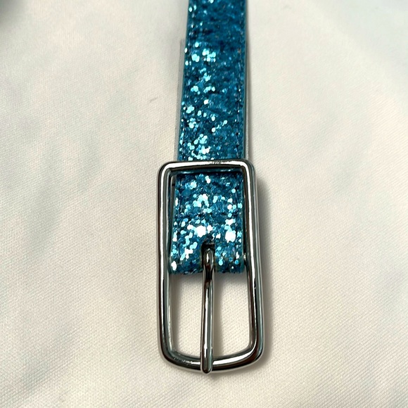Vintage J CREW blue sequined belt. RARE! Womens M medium. NWT - Picture 2 of 6